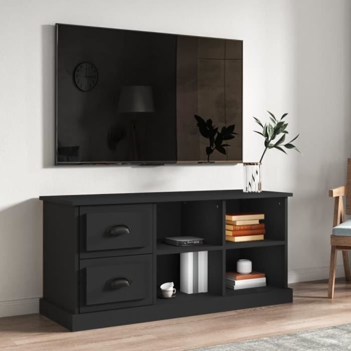 vidaXL Meuble TV noir 102x355x475 cm bois dingénierie 816177