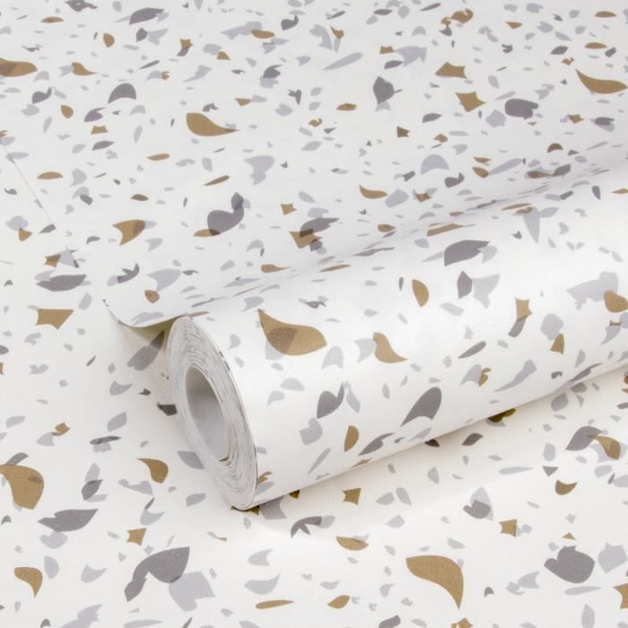 Papier peint intissé Terrazzo Naturel 1005 x 52cm Multicolore Brun ...