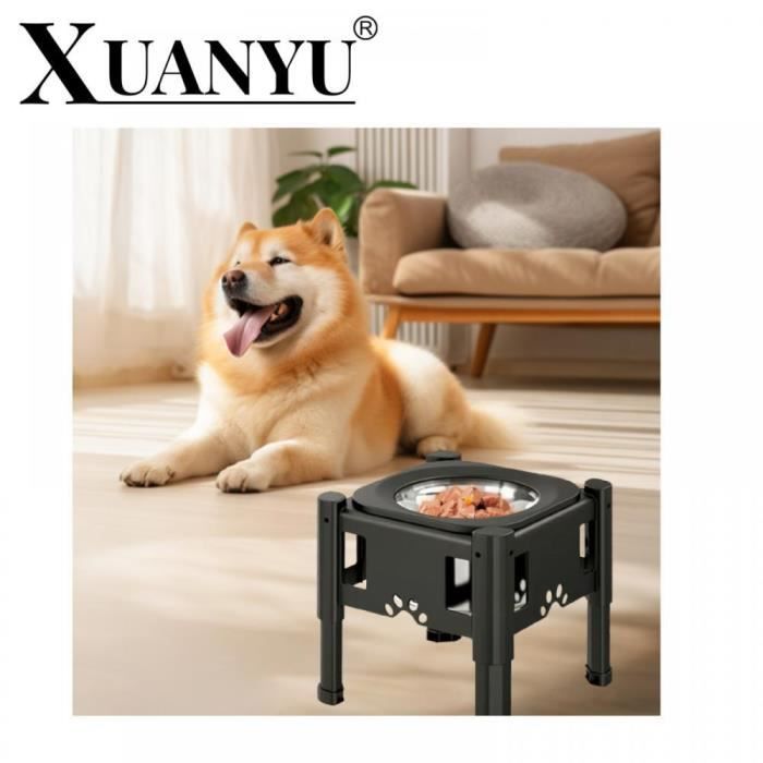 Comparer les prix de Gamelle pour Chiens XUANYU - Support avec Gamelle Anti-Glouton et Gamelle Eau Anti-Éclaboussure - Noir