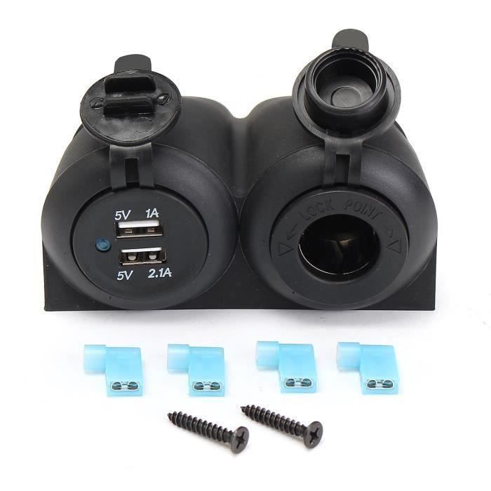 Chargeur Allume-cigare Voiture 4 Ports USB QC3.0 PD3 12V/24V 120W - Noir, 60cm