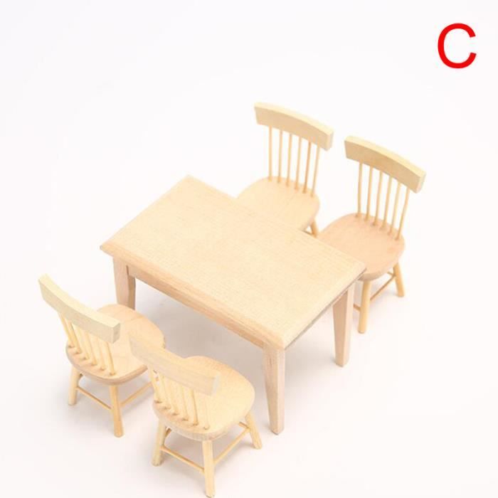 1:12 Maison de Poupée Mobilier Mini nature Table et chaises Scène modèle accessoires 