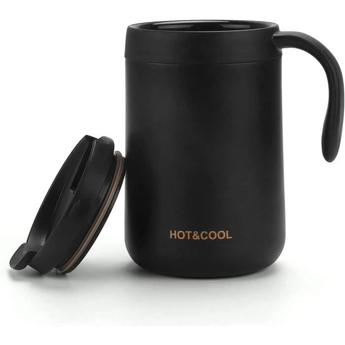 Tasse Isotherme 500 Ml EACHPT – Acier Inox 316 Double Paroi, Couvercle Étanche + Paille Pliable Pour Café & Thé
