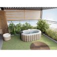 SPA gonflable ovale 2 places - L190 x P120 x H65 cm - 90 buses d'air - Taupe et beige - B-LUCKY II-1