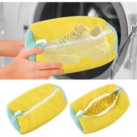 Lot De 2 Sacs à Linge Pour Chaussures - Filet Lavable Avec Fermeture éclair - Pour Machine à Laver