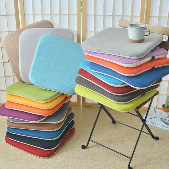 Coussin De Chaise Anti-Glisse En Mousse Mémoire - 40x40x4 Cm, Gris Foncé, Couverture Amovible Lavable