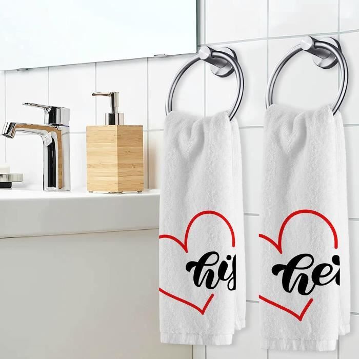 Lot 2 Serviettes Mariage Personnalisées | Serviettes Brodées Noms Mariés - Cadeau De Mariage Personnalisé Coton