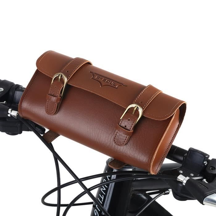 Sacoche de selle vintage style cuir marron - Accessoire Vélo Pas Cher - Maxi pièces vélo