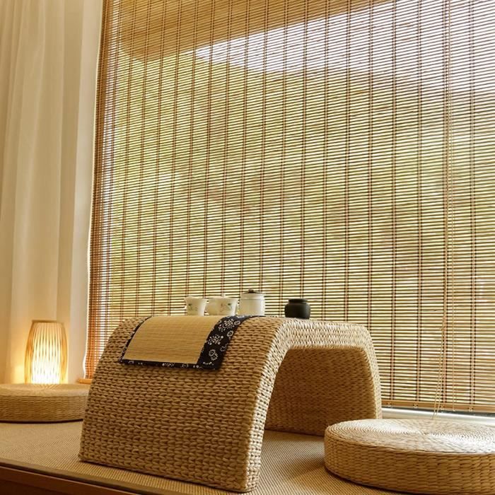Bas prix naturel balcon décoré avec imitation bambou rideau ombre paille rideau  roseau roseau rideau rouleau - AliExpress