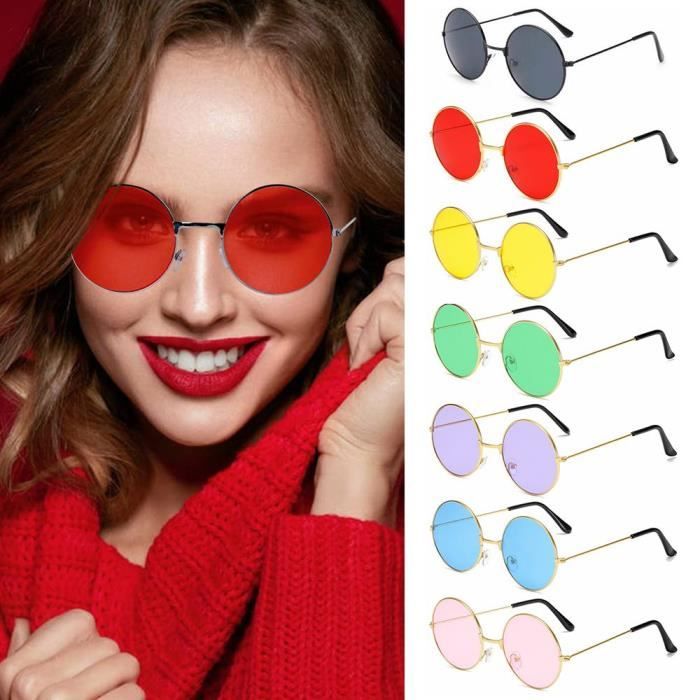 Lunette ronde verre rouge shop