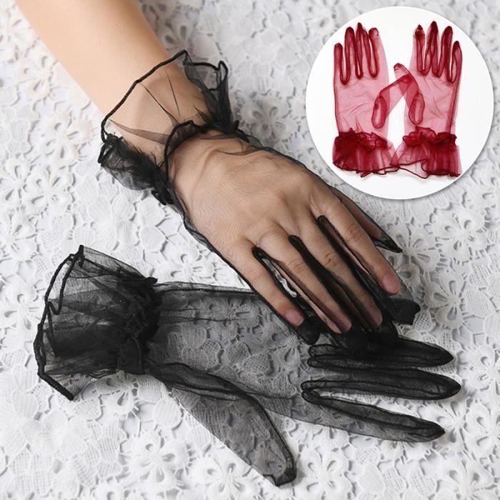 Gants Longs Femme En Cuir Verni Noir - Mitaines Soirée, Halloween, Look élégant Ou Gothique