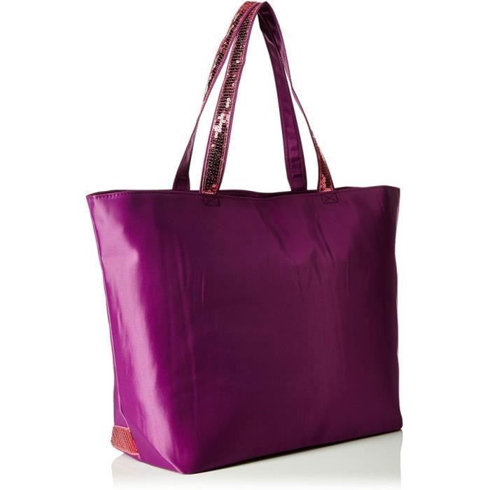 Sac Bandoulière Le Temps Des Cerises En Simili Cuir Vernis Violet Et Rose - Très Bon état, Origine France