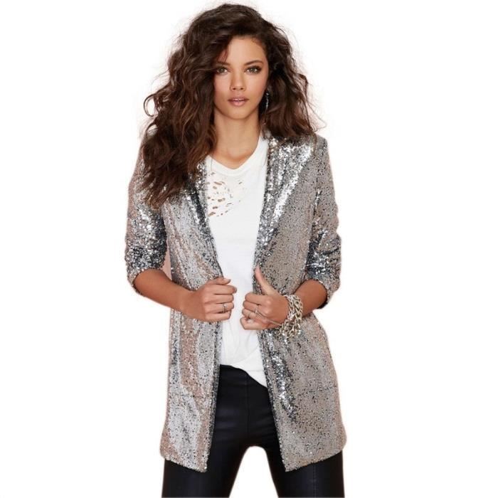 Manteau noir pailleté sales