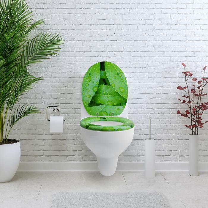 Abattant wc vert top avec frein de chute