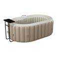 SPA gonflable ovale 2 places - L190 x P120 x H65 cm - 90 buses d'air - Taupe et beige - B-LUCKY II-2