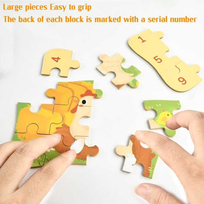 Puzzle Magnétique 3-en-1 Enfant – 97 Pièces – Scènes Animalières – Voyage Et Cadeau Dès 3 Ans