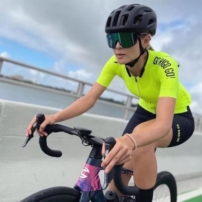 XXL Ensemble de maillot de cyclisme GO Rigo GO pour femme vetements de velo a manches courtes vetements d Cdiscount Sport