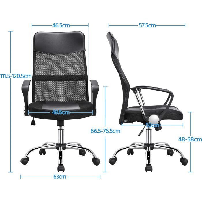 Topbuy Chaise de bureau en maille sans accoudoirs ergonomique pivotante  Chaise de bureau d'ordinateur rÃ©glable en hauteur pour adultes et enfants  Vert 