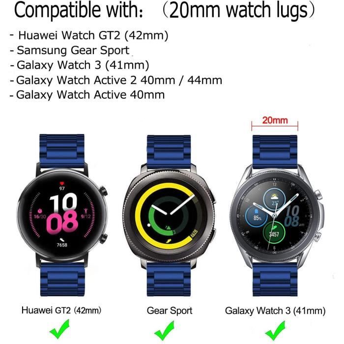 WATCH BRACELET DEALELE Bracelet Compatible pour Samsung Gear Sport Galaxy Watch 42mm Active Huawei Watch 2 Metal Solide605 Cdiscount Telephonie