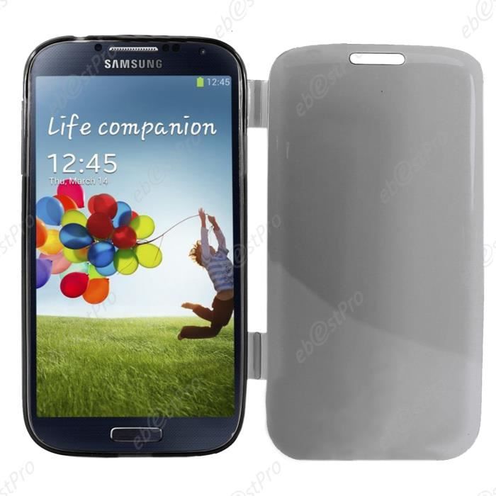 Film Verre Trempé pour Samsung Galaxy S4 i9500 i9505 + Coque gel rabat,  Noir - Cdiscount Téléphonie