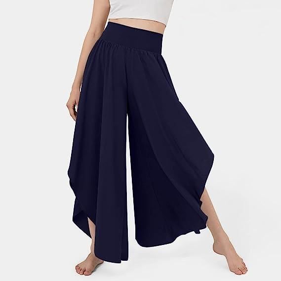 Swing Pantalon Fluide Femme Pantalon en Lin Couleur Unie Pantalons