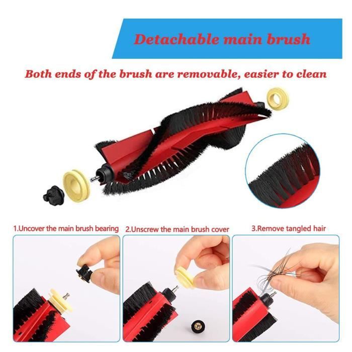 Brosse à rouleau principal pour Xiaomi Roborock S4 S4 Max S5 S5 Max S6 S6 Pure/Maxv E4 E20 E25 E35 S50, pièces de rechange, accessoires  6