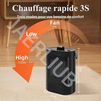 Chauffage D'appoint 1500W PTC Avec Effet Flamme 3D - 2 Niveaux, Minuterie, écologique, Portable - 4