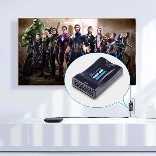 Péritel à HDMI - Péritel à HDMI - convertisseur Scart 1080P, adaptateur Audio-vidéo, compatible