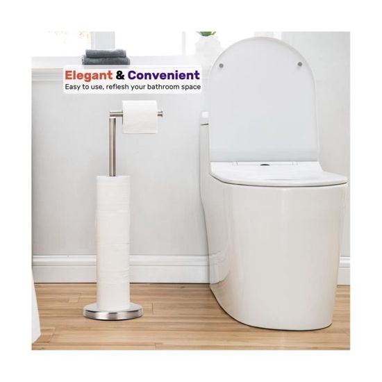 Porte papier-toilette sur pied – support papier toilette moderne pour la  salle de bain et les toilettes – dérouleur papier wc [609] - Cdiscount  Bricolage