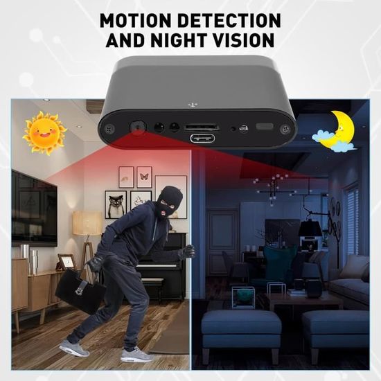 Caméra Espion Power Bank 10000mAh Nisanmoon - 2 En 1 Avec Détection Mouvement - Vision Nocturne 1080p