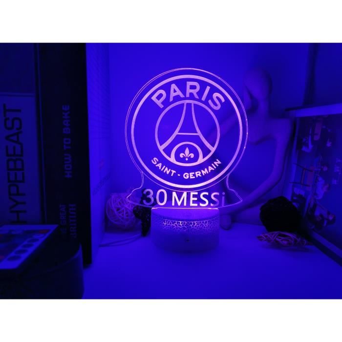 Messi PSG No.30 Paris Saint Germain F.C Décor Lumière 3D Illusion Lampe Enfants  Veilleuse Cadeau Led Tactile Coloré Chambre Veilleu - Cdiscount Maison