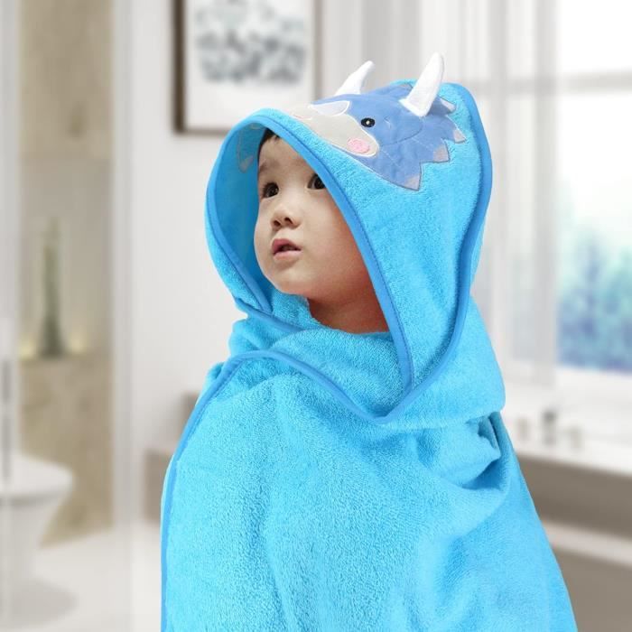 Serviette De Bain Bebe Dinosaure Bleu Cape De Bain Bebe Garcon 90 X 90Cm Hypoallergenique Coton Doux Et Absorbant Sortie De n273 Cdiscount Puericulture Eveil bebe