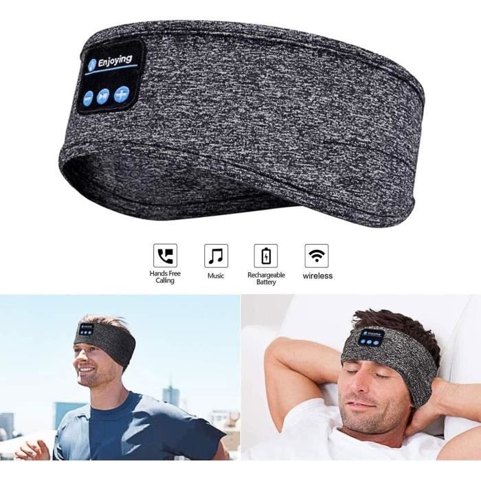 Chenfec casque de sommeil, masque de sommeil casque musical bluetooth 5. 0  sans fil avec ultra-fins hd stéréo haut-parleurs, anti bruit sommeil
