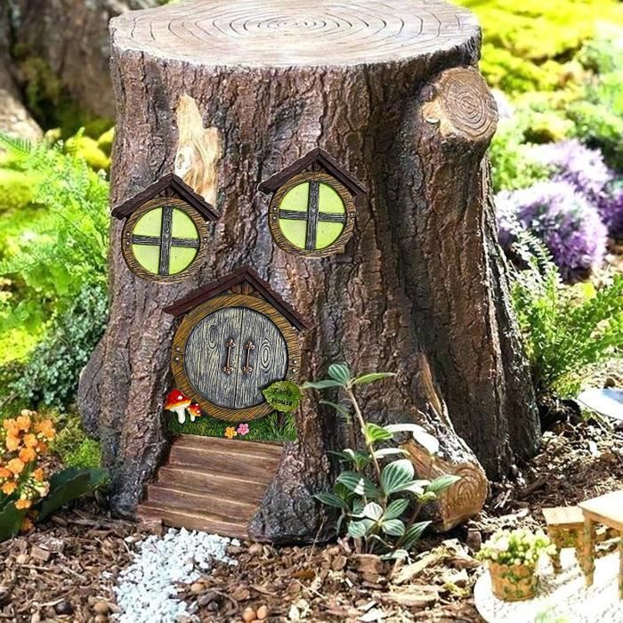 AJW-Nain de jardin miniature pour fenêtre et porte avec champignons de  fleurs pour décoration d'arbres fées sombres porte et f[2615] - Cdiscount  Jardin