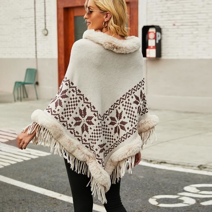 Crochet Poncho Pull Poncho Long Pull Crochet Poncho Tricoté Femme
