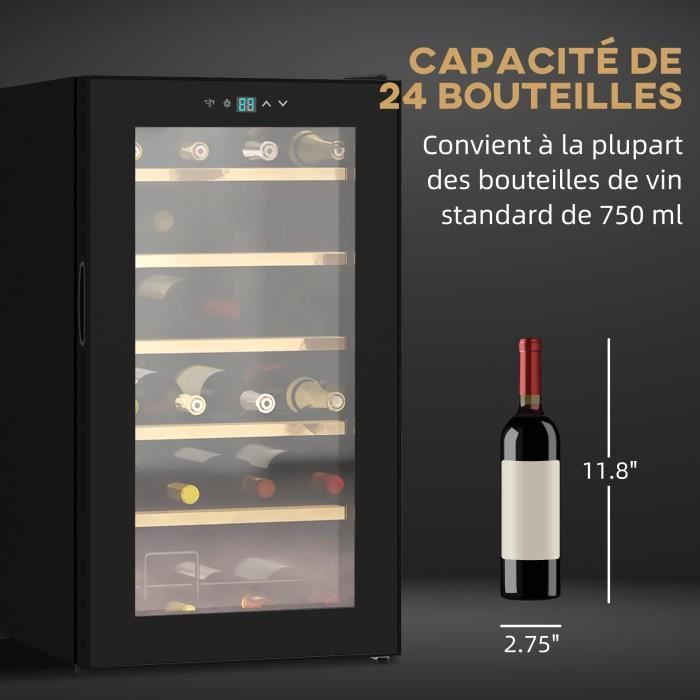Cave à vin en bois pour 18 bouteilles standard de 750 ml