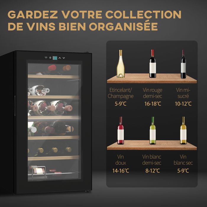 Cave à vin 24 bouteilles 65l réfrigérateur silencieux 520 — free download