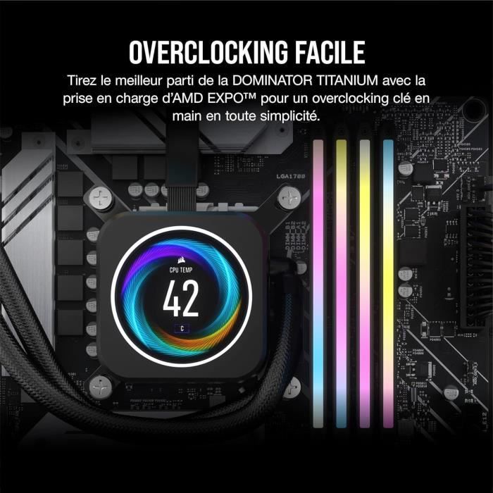 Mémoire RAM - CORSAIR - CMP64GX5M2B6000Z30 - DOMINATOR TITANIUM