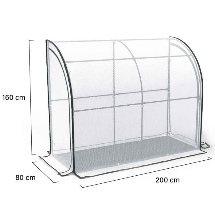 Serre D'Hivernage Maison 200x80x160 Cm – Protection Hiver Idéale Pour Plantes & Arbustes Sur Balcon Ou Terrasse