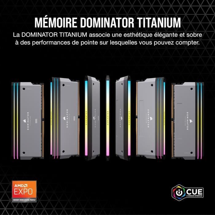 Mémoire RAM - CORSAIR - CMP64GX5M2B6000Z30 - DOMINATOR TITANIUM