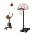 YINQ Panier de Basket-Ball Extérieur Intérieursur sur Pied Hauteur Réglable 146-200 cm - avec Support et Roulettes - Rouge!!!-0