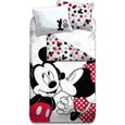 Mickey & Minnie Parure de lit Vintage - Housse de Couette 140x200 cm + Taie d'oreiller 63x63 cm-0