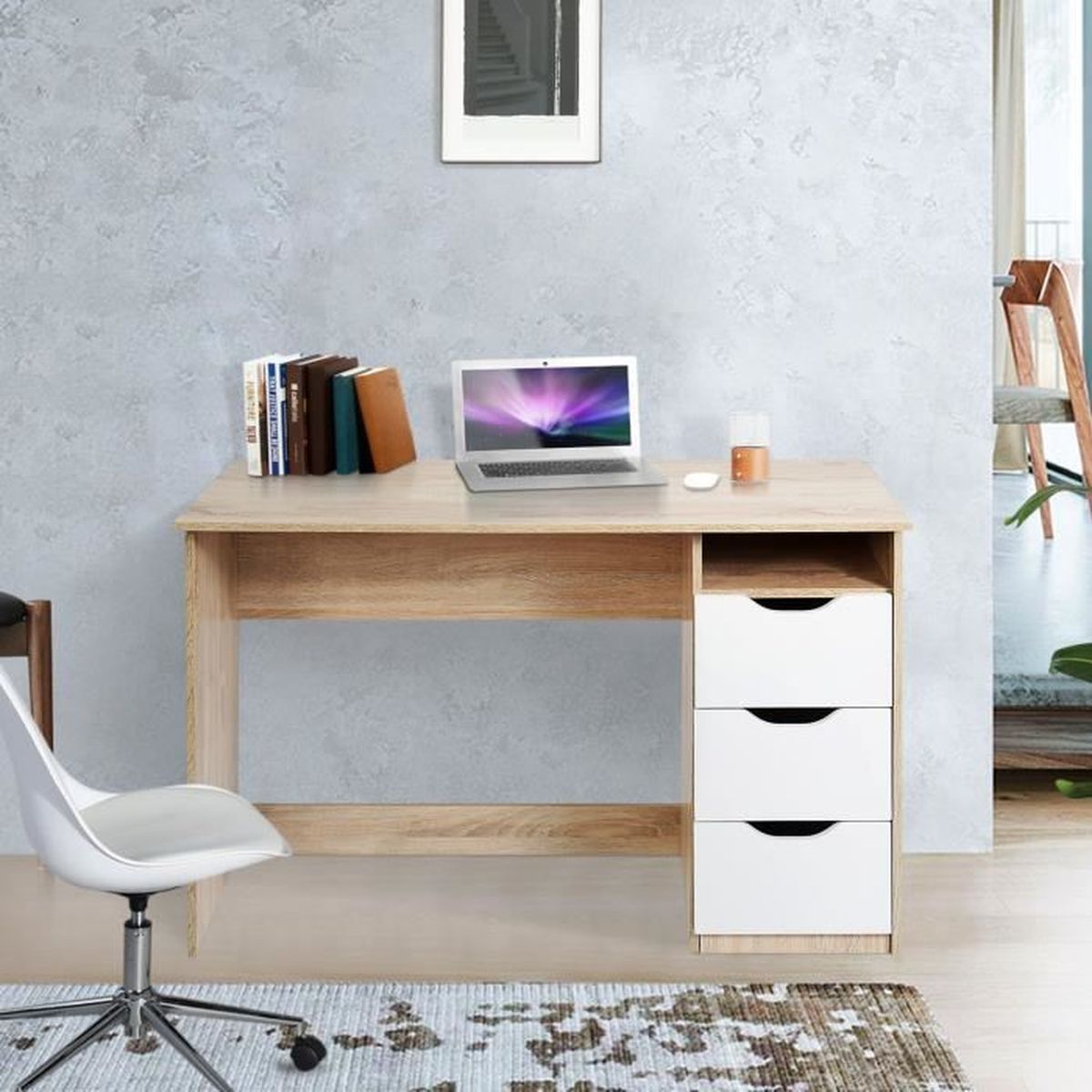 Aingoo Bureau Avec Rangement Trois Tiroirs Et Une Niche Decor Chene L 110 Cm Achat Vente Bureau Aingoo Bureau Bureau Infor Soldes Sur Cdiscount Des Le 20 Janvier Cdiscount