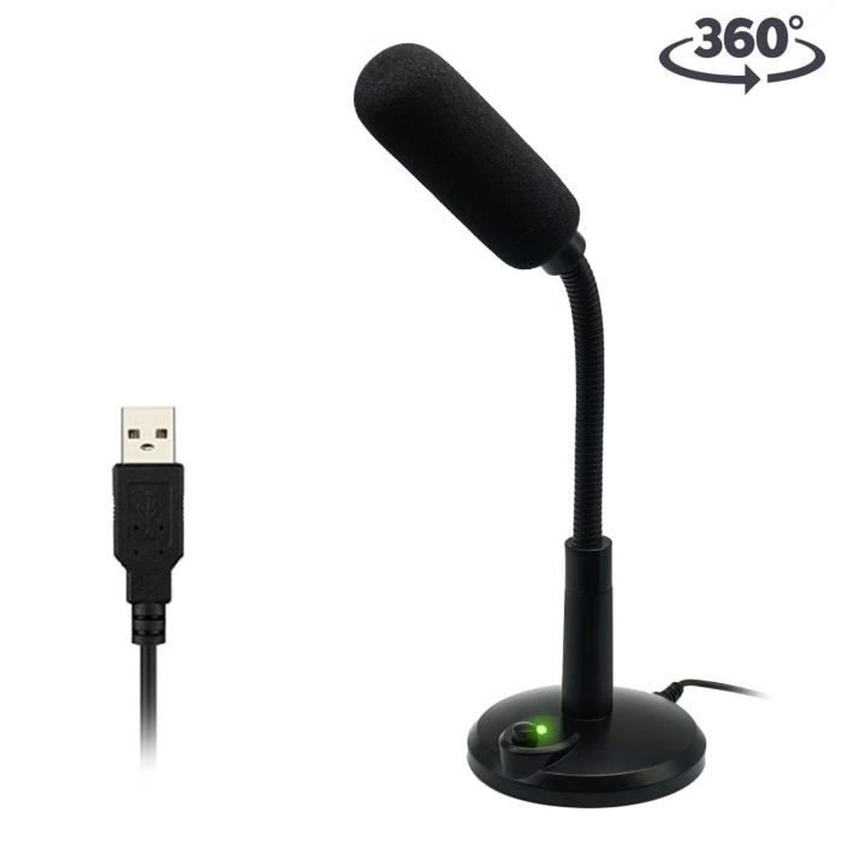 Microphone Pied Usb Pour Ordinateur Micro De Bureau Microphone De Gamer Pc Pas Cher Achat Vente Micro Pour Instrument Cdiscount