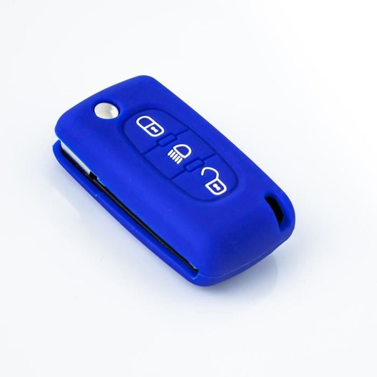 Voiture Clé Silicone Housse de Protection bleu pour Citroen Peugeot 4 touches