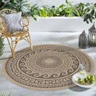 Carpetsale24 Rond Tapis Extérieur La nature 200 cm Rond vintage motif Résistant aux Imperméable Tapis Cuisine, Balcon