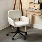 URBAN MEUBLE Chaise de bureau style scandinave - hauteur réglable - pivotante à 360° - avec roulettes - convient aux bureaux, chambres - beige