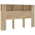 DÉCOSHOP26 Tête de lit - MDF - Chêne - 160x18,5x104,5 cm - Rangement intégré - Style contemporain