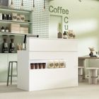 FUFU&GAGA Bureau d'accueil avec rangement,Comptoir de réception,Tiroirs et armoires verrouillables,Salon,Lobby Blanc,121x60x110cm