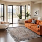 SURYA Tapis de Salon Lavable en Machine Vintage Oriental VIVIAN 200x275cm Brun/Ivoire
