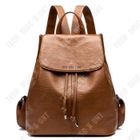 LUNAVO Sac à dos - Femme - Cuir texturé - Marron - Mode européenne et américaine - 0,58 kg